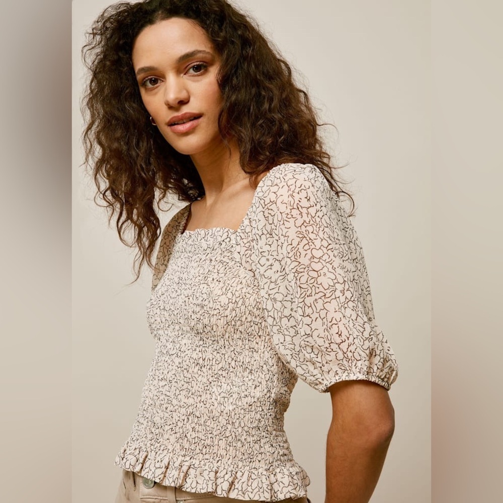 Whistles sketched floral top sz 12